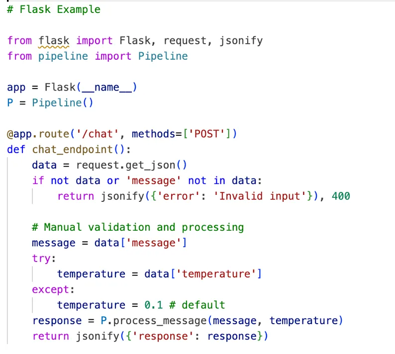 Flask endpoint code example
